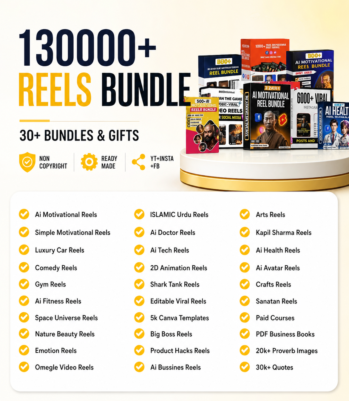 130,000+ Premium Ready-Made Reels Bundle | Viral Content Pack for YouTube, Instagram & Facebook